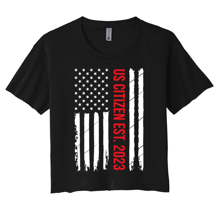 US Citizenship Decoration American New USA Citizen Women's Crop Top Tee