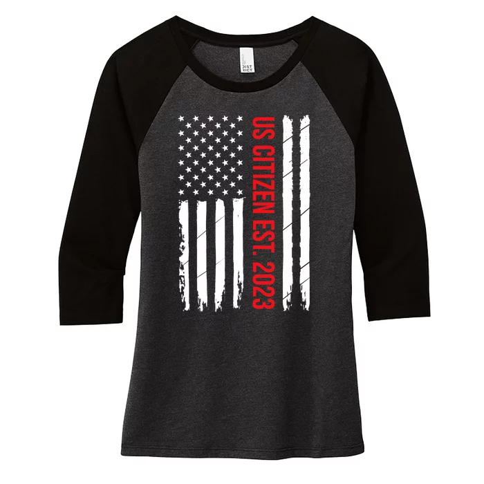 US Citizenship Decoration American New USA Citizen Women's Tri-Blend 3/4-Sleeve Raglan Shirt