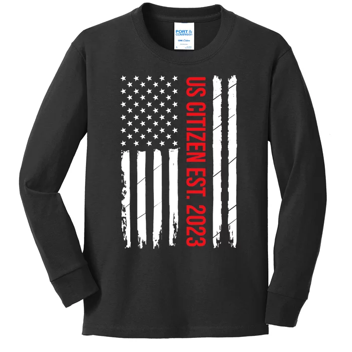 US Citizenship Decoration American New USA Citizen Kids Long Sleeve Shirt