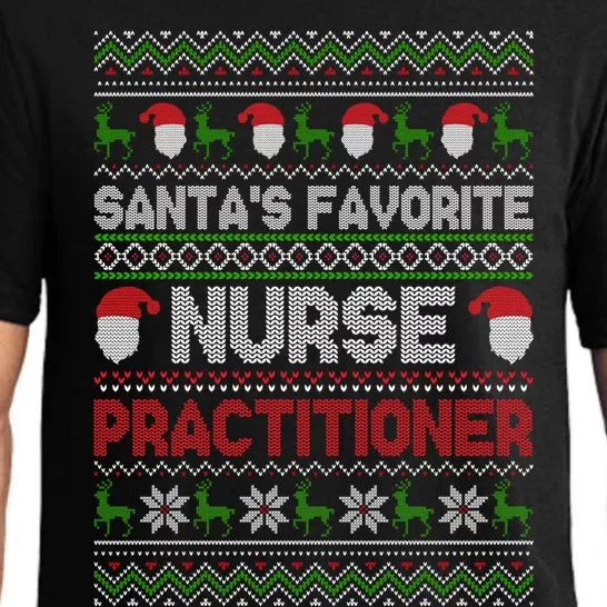 Ugly Christmas Design Santas Favorite Nurse Practitioner Gift Pajama Set