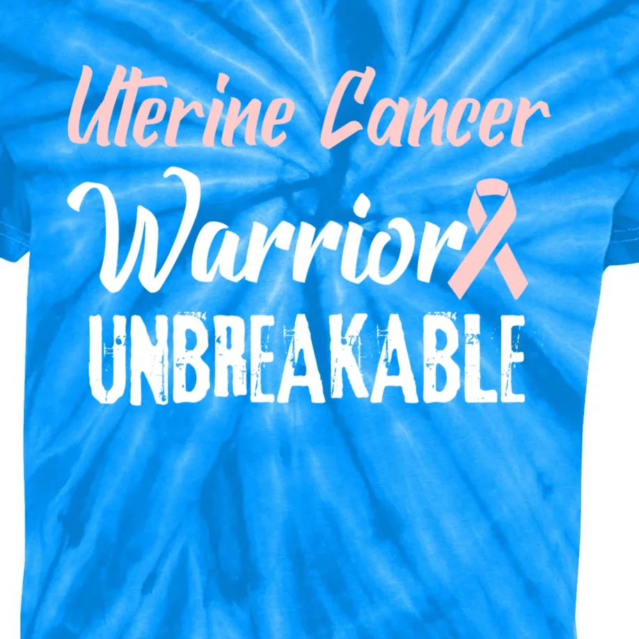 Uterine Cancer Disease Awareness Warrior Cool Gift Kids Tie-Dye T-Shirt