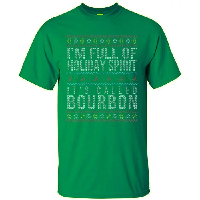 Ugly Christmas Drinking Funny Bourbon Holiday Party Tall T-Shirt