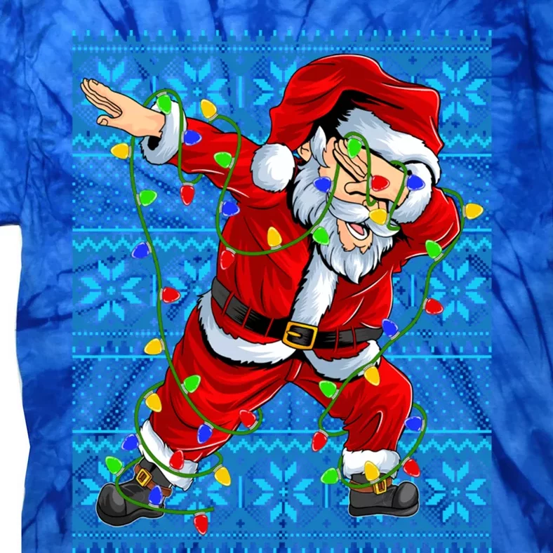 Ugly Christmas Dabbing Santa Claus Lights Xmas Dabbing Santa Meaningful Gift Tie-Dye T-Shirt