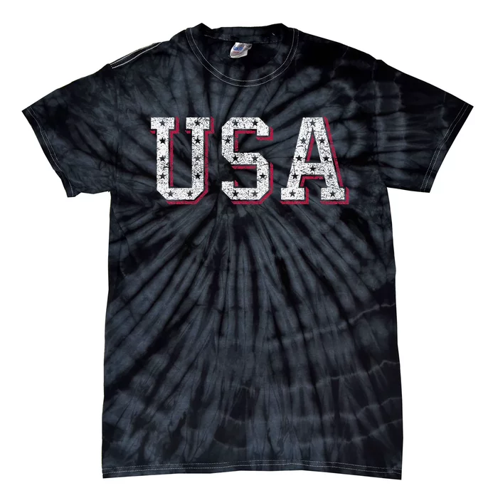 USA  Cool Distressed Patriotic July 4th Tie-Dye T-Shirt