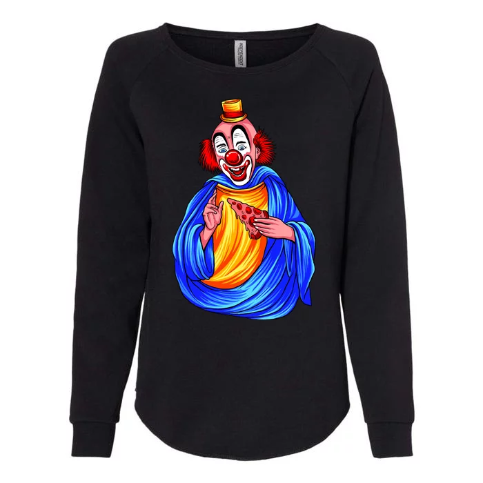 Ugly Clown Eating Pizza Womens California Wash Sweatshirt