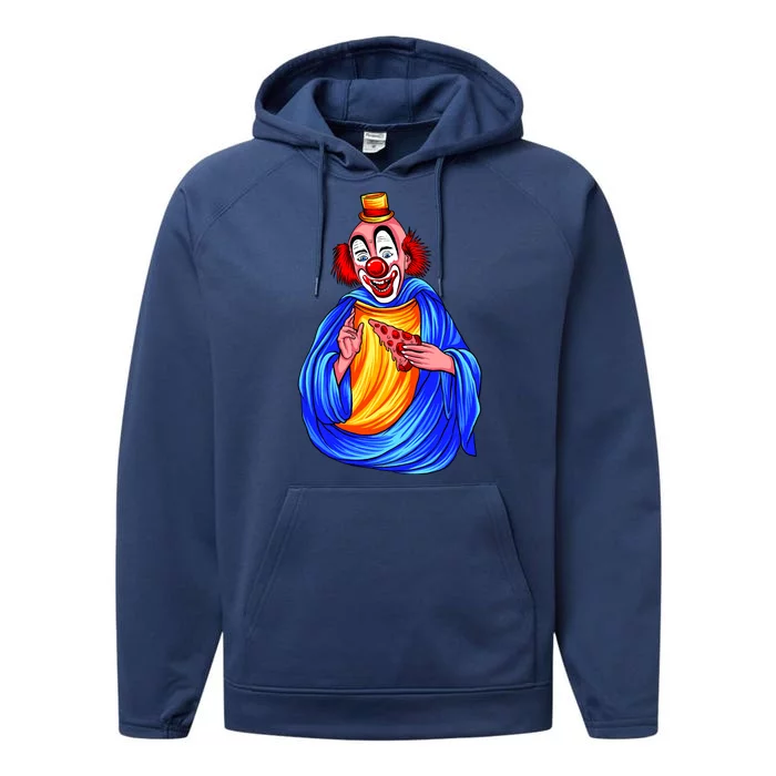 Ugly Clown Eating Pizza Performance Fleece Hoodie