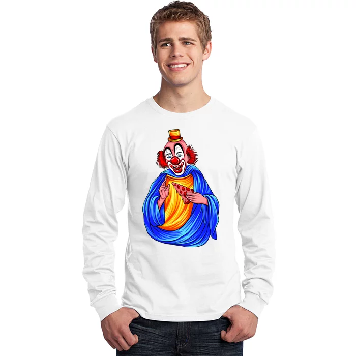 Ugly Clown Eating Pizza Long Sleeve Shirt