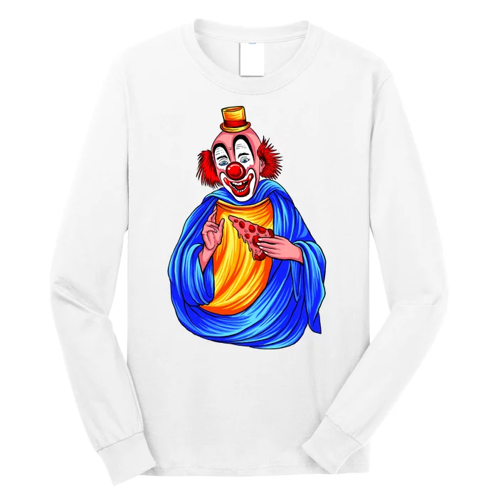 Ugly Clown Eating Pizza Long Sleeve Shirt