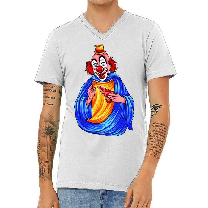 Ugly Clown Eating Pizza V Neck T Shirt TeeShirtPalace