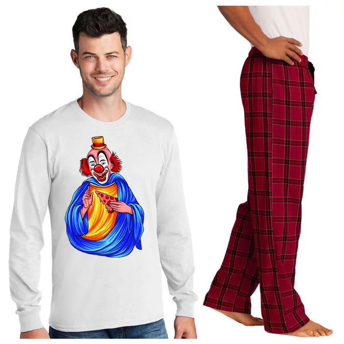 Ugly Clown Eating Pizza Long Sleeve Pajama Set