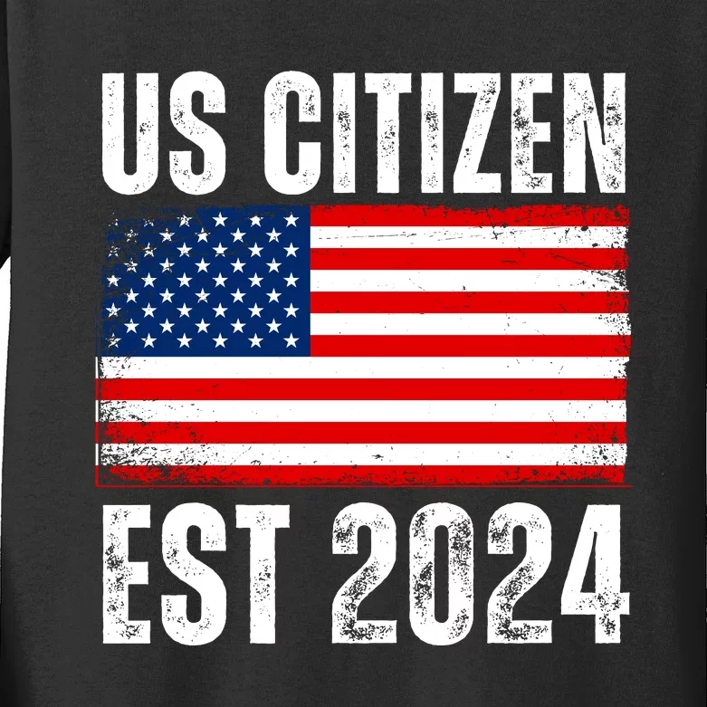 Us Citizen Est 2024 Kids Long Sleeve Shirt