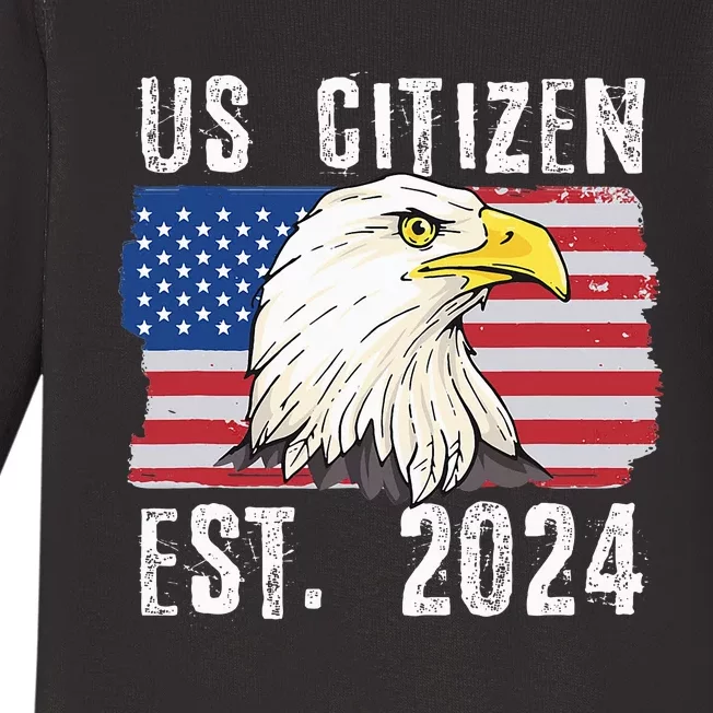 Us Citizen Est 2024 Citizenship New Usa Citizen Baby Long Sleeve Bodysuit