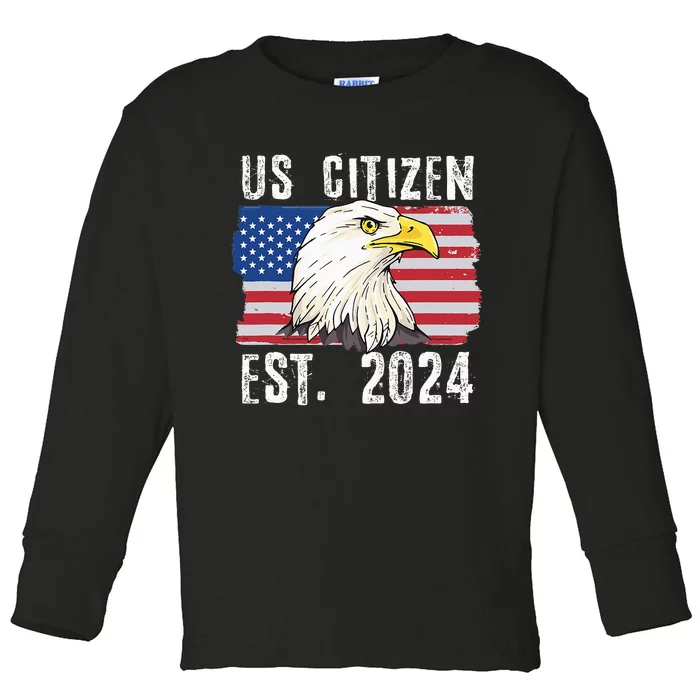 Us Citizen Est 2024 Citizenship New Usa Citizen Toddler Long Sleeve Shirt