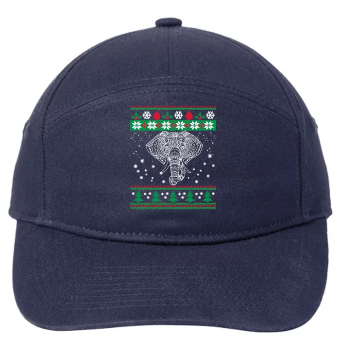 Ugly Christmas Elephants Lovers 7-Panel Snapback Hat