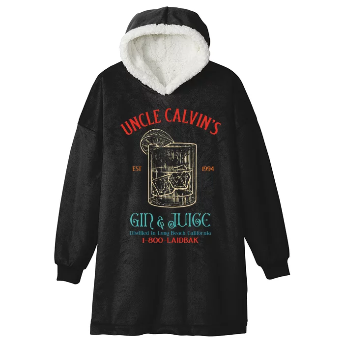 Uncle CalvinS Est 1994 Gin & Juice Retro Apparel Hooded Wearable Blanket