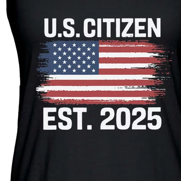 Us Citizen Est 2025 Immigrant American Flag Citizenship Ladies Essential Flowy Tank