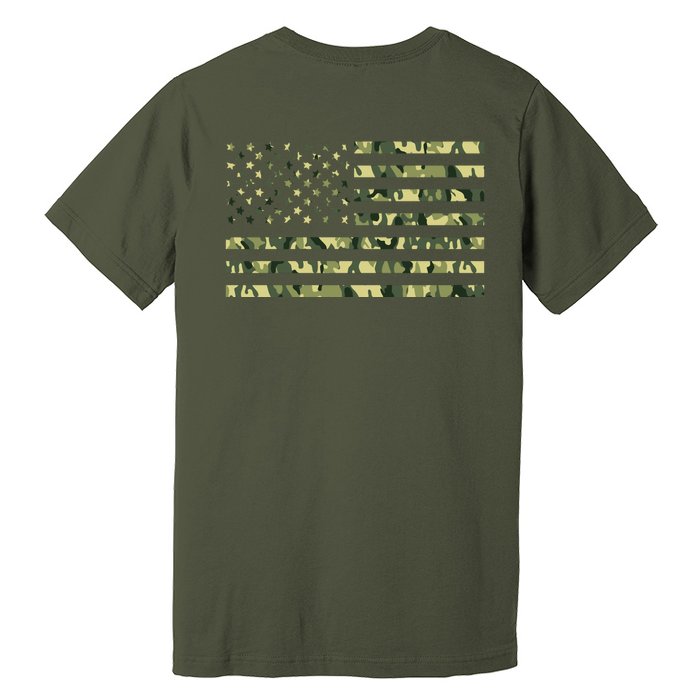 USA Camo Flag United States Of America Army Military Front & Back Front & Back Premium T-Shirt