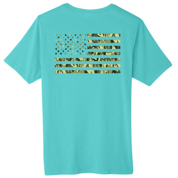 USA Camo Flag United States Of America Army Military Front & Back Front & Back ChromaSoft Performance T-Shirt