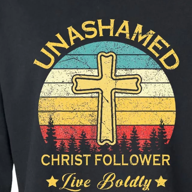 Unashamed Christ Follower Christian Faith Saying Believer Cropped Pullover Crew