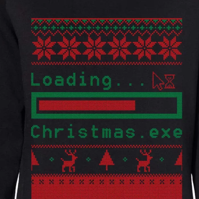 Ugly Christmas Funny Computer Geeky Loading Holiday Party Funny Gift Womens California Wash Sweatshirt