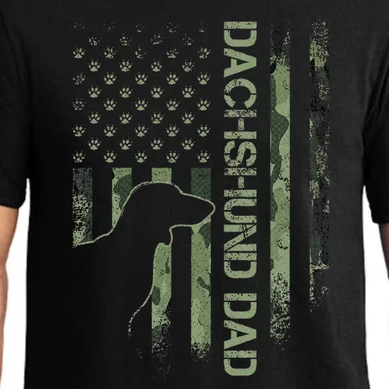 Usa Camo Flag Proud Dachshund Dad Wiener Silhouette Pajama Set