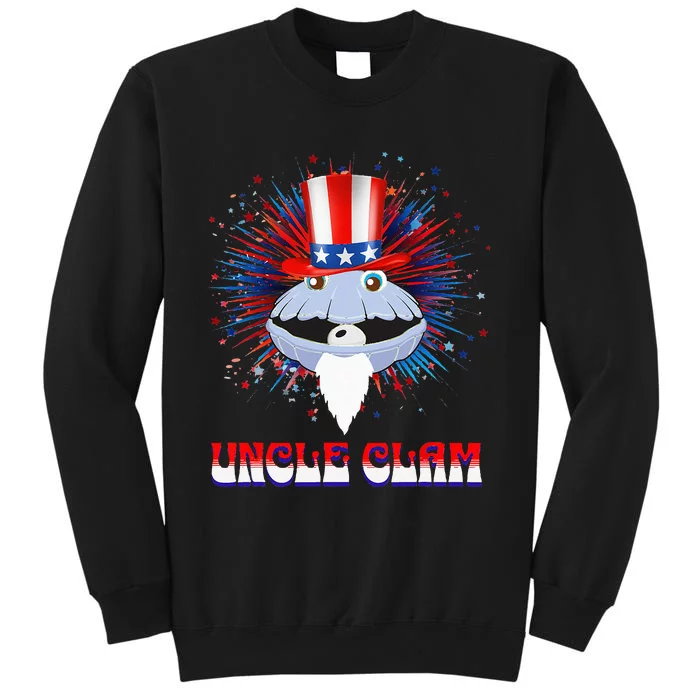 Uncle Clam Fourth of July Fireworks Funny Tall Sweatshirt