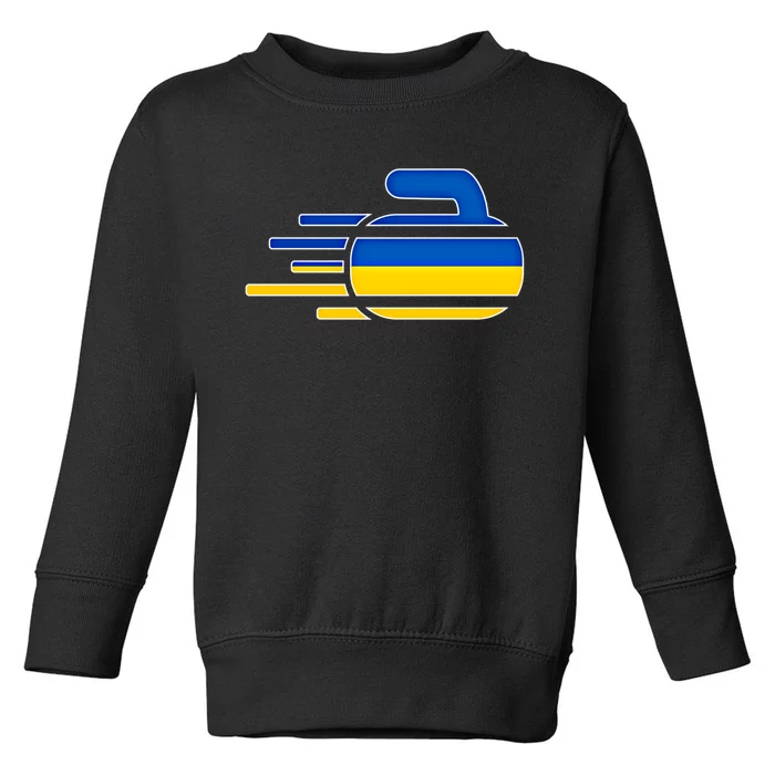 Ukraine Curling Fans Jersey Ukrainian Curlers Winter Sports Meaningful Gift Toddler Sweatshirt