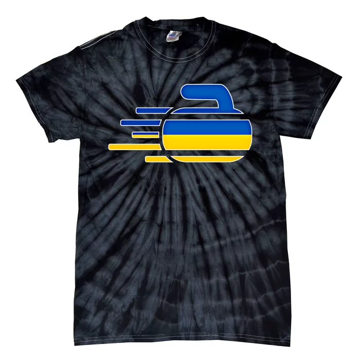 Ukraine Curling Fans Jersey Ukrainian Curlers Winter Sports Meaningful Gift Tie-Dye T-Shirt