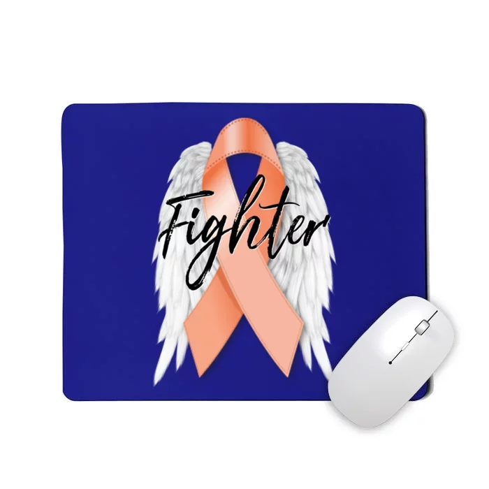 Uterine Cancer Fighter Peach Ribbon Angel Wings Survivor Meaningful Gift Mousepad