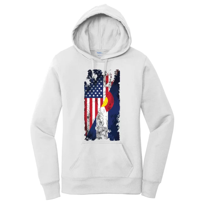 Usa Colorado Flags United States Of America Coloradans Women's Pullover Hoodie