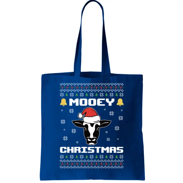 Ugly Christmas Farm Cow Santa Claus Mooey Christmas Gift Tote Bag