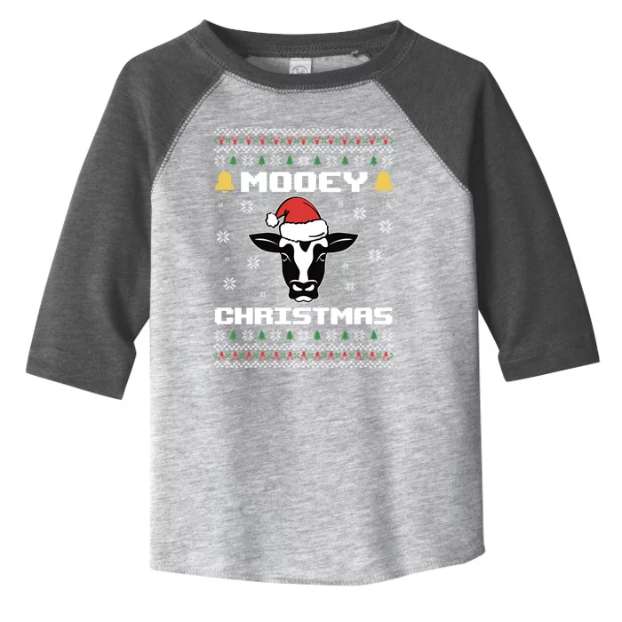 Ugly Christmas Farm Cow Santa Claus Mooey Christmas Gift Toddler Fine Jersey T-Shirt