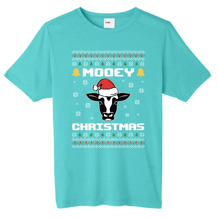 Ugly Christmas Farm Cow Santa Claus Mooey Christmas Gift ChromaSoft Performance T-Shirt