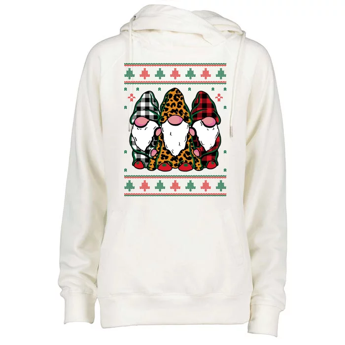 Ugly Christmas Gnomes Womens Funnel Neck Pullover Hood