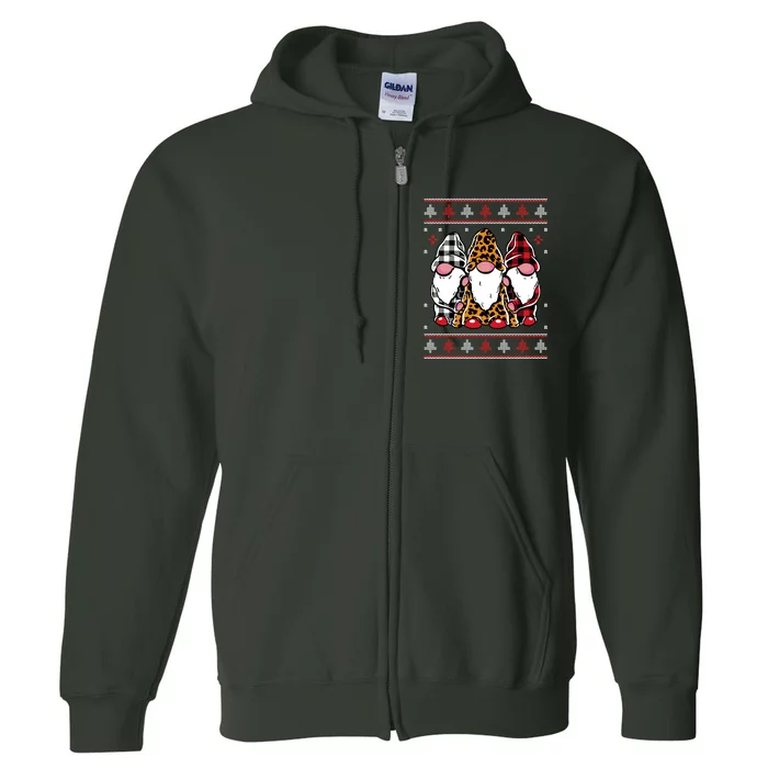 Ugly Christmas Gnomes Full Zip Hoodie