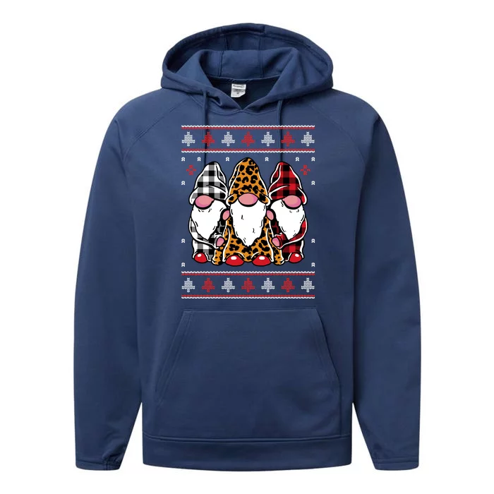 Ugly Christmas Gnomes Performance Fleece Hoodie