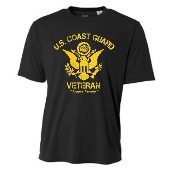 U.S. Coast Guard Veteran Eagle Vintage Veterans Day Cooling Performance Crew T-Shirt