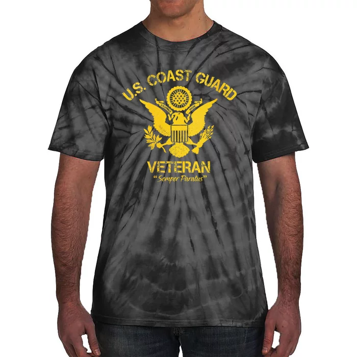 U.S. Coast Guard Veteran Eagle Vintage Veterans Day Tie-Dye T-Shirt