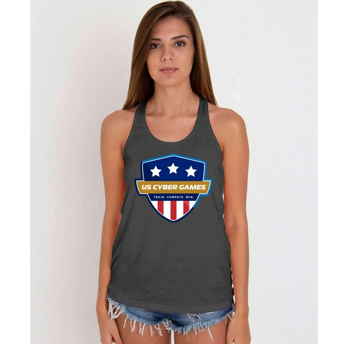 Us Cyber Games Play Compete Pwn Women's Knotted Racerback Tank