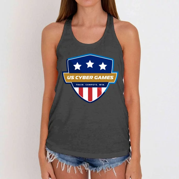 Us Cyber Games Play Compete Pwn Women's Knotted Racerback Tank