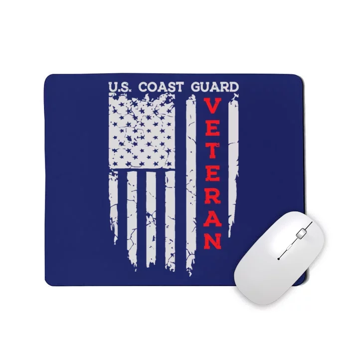 Us Coast Guard Veteran Uscg American Flag Mousepad