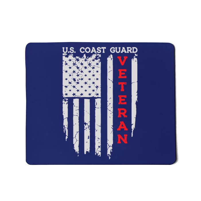 Us Coast Guard Veteran Uscg American Flag Mousepad