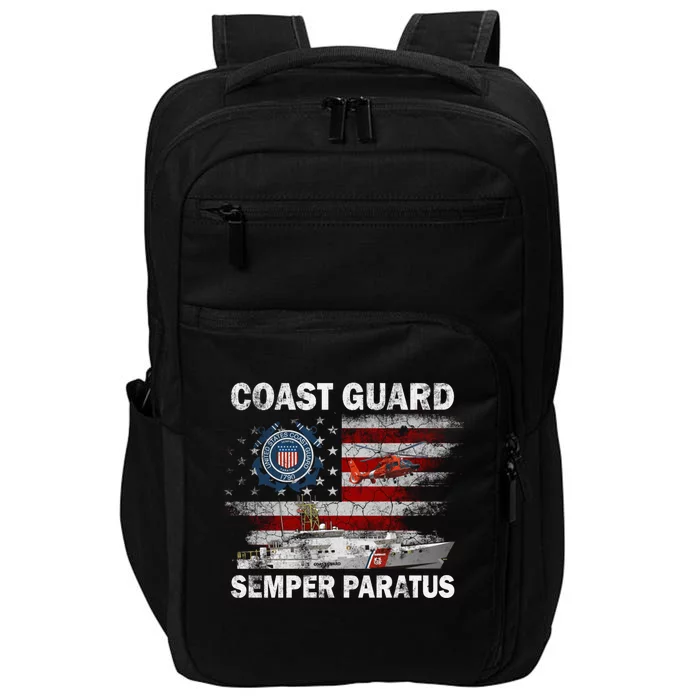 U.S. Coast Guard USCG SEMPER PARATUS Flag Vintage Pullover Hoodie Impact Tech Backpack