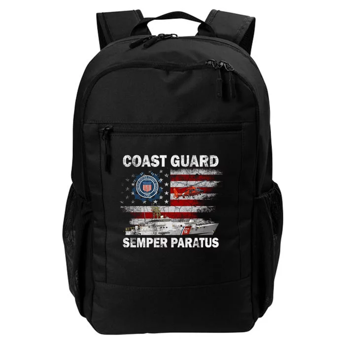 U.S. Coast Guard USCG SEMPER PARATUS Flag Vintage Pullover Hoodie Daily Commute Backpack