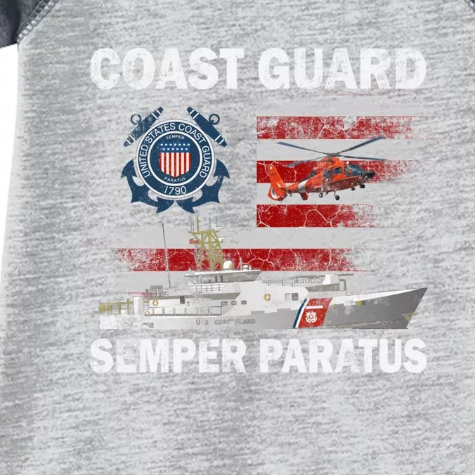 U.S. Coast Guard USCG SEMPER PARATUS Flag Vintage Pullover Hoodie Infant Baby Jersey Bodysuit