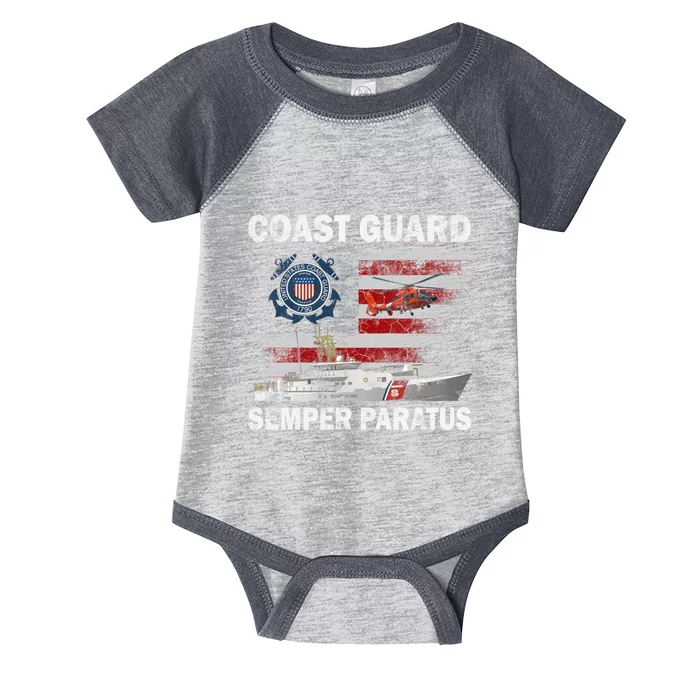 U.S. Coast Guard USCG SEMPER PARATUS Flag Vintage Pullover Hoodie Infant Baby Jersey Bodysuit