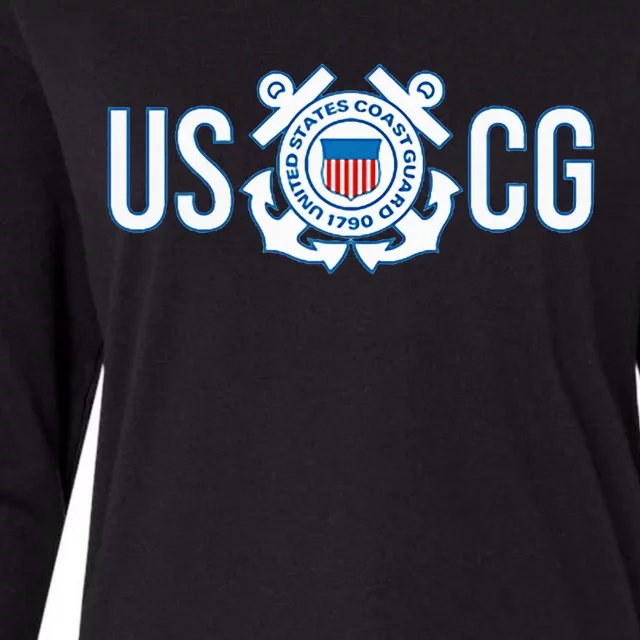 Us Coast Guard Uscg United States Anchor Womens Cotton Relaxed Long Sleeve T-Shirt