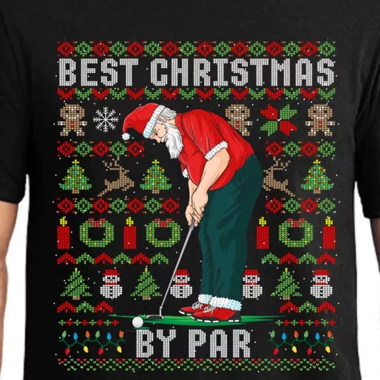 Ugly Christmas Golf Santa Claus Pun Gift Pajama Set