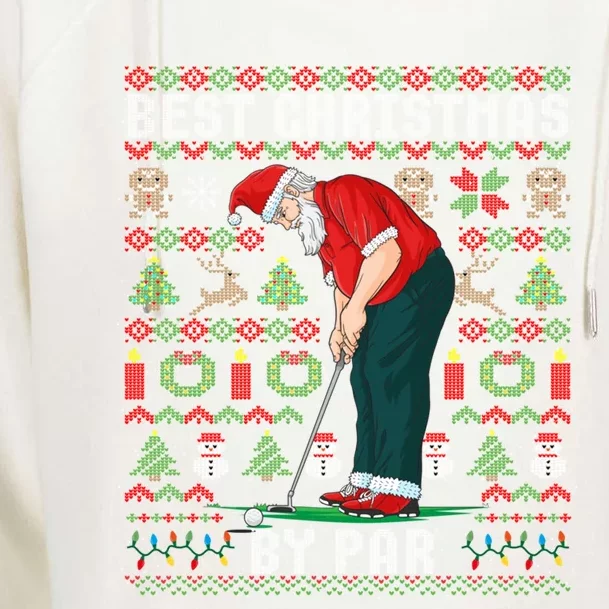 Ugly Christmas Golf Santa Claus Pun Gift Womens Funnel Neck Pullover Hood