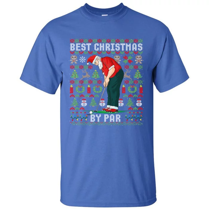 Ugly Christmas Golf Santa Claus Pun Gift Tall T-Shirt